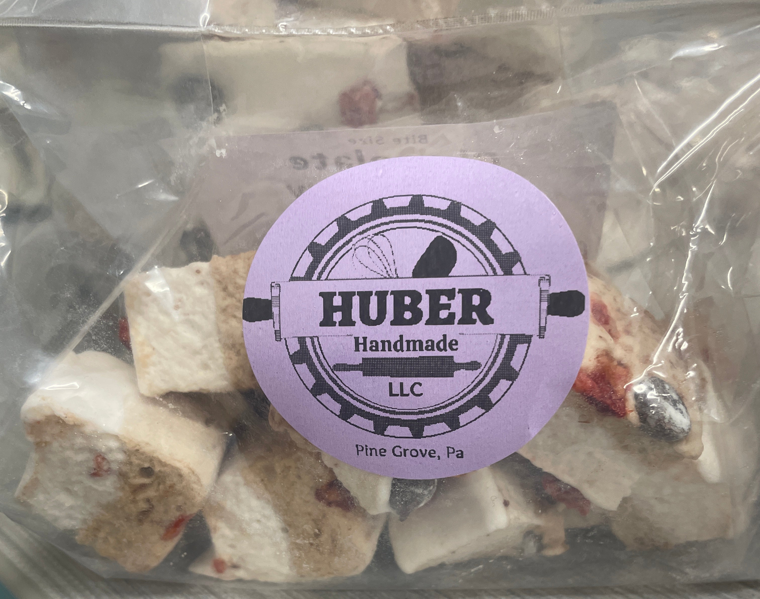pack of sixteen small chocolate strawberry marshmallows by huber handmade llc