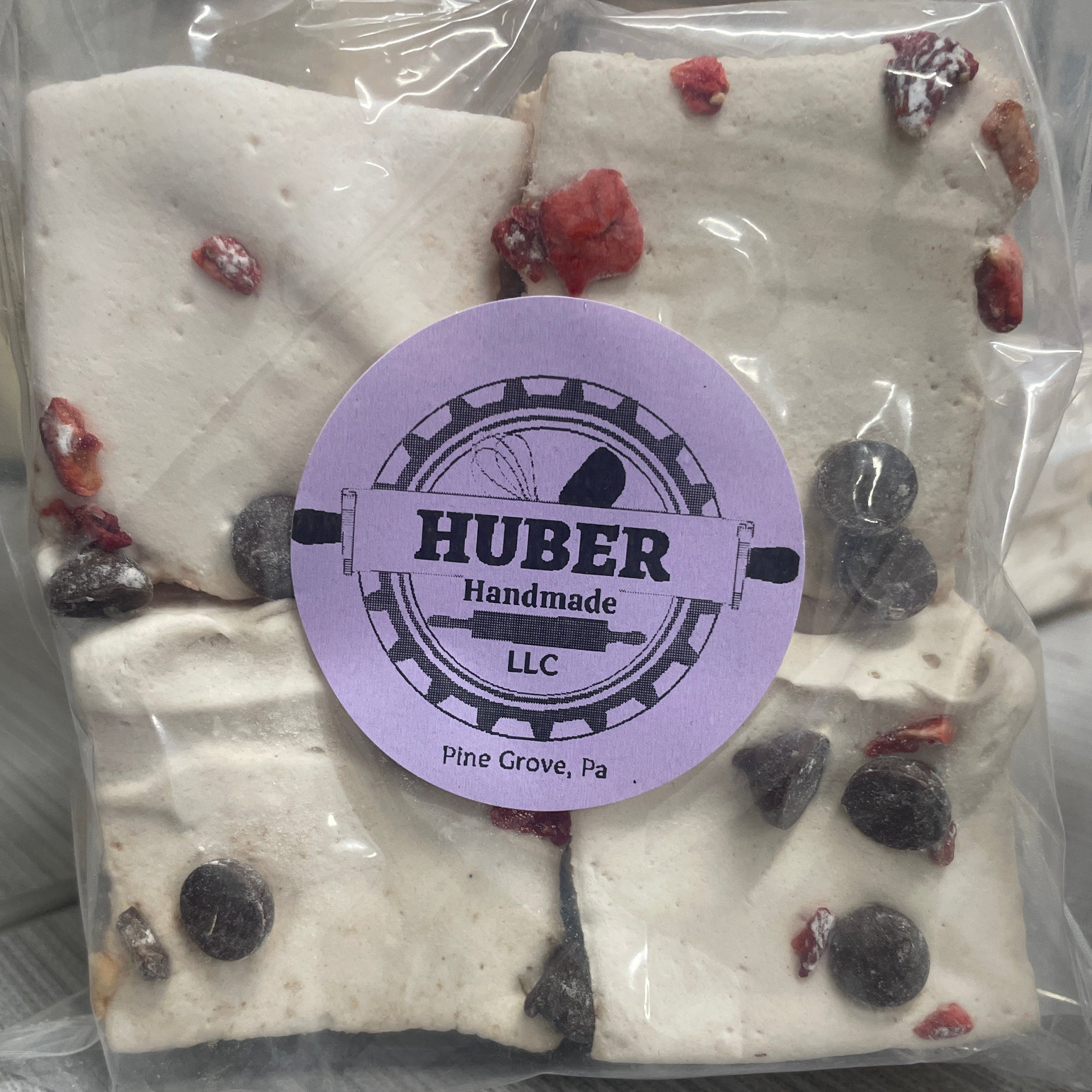 pack of four chocolate strawberry marshmallows from huber handmade llc
