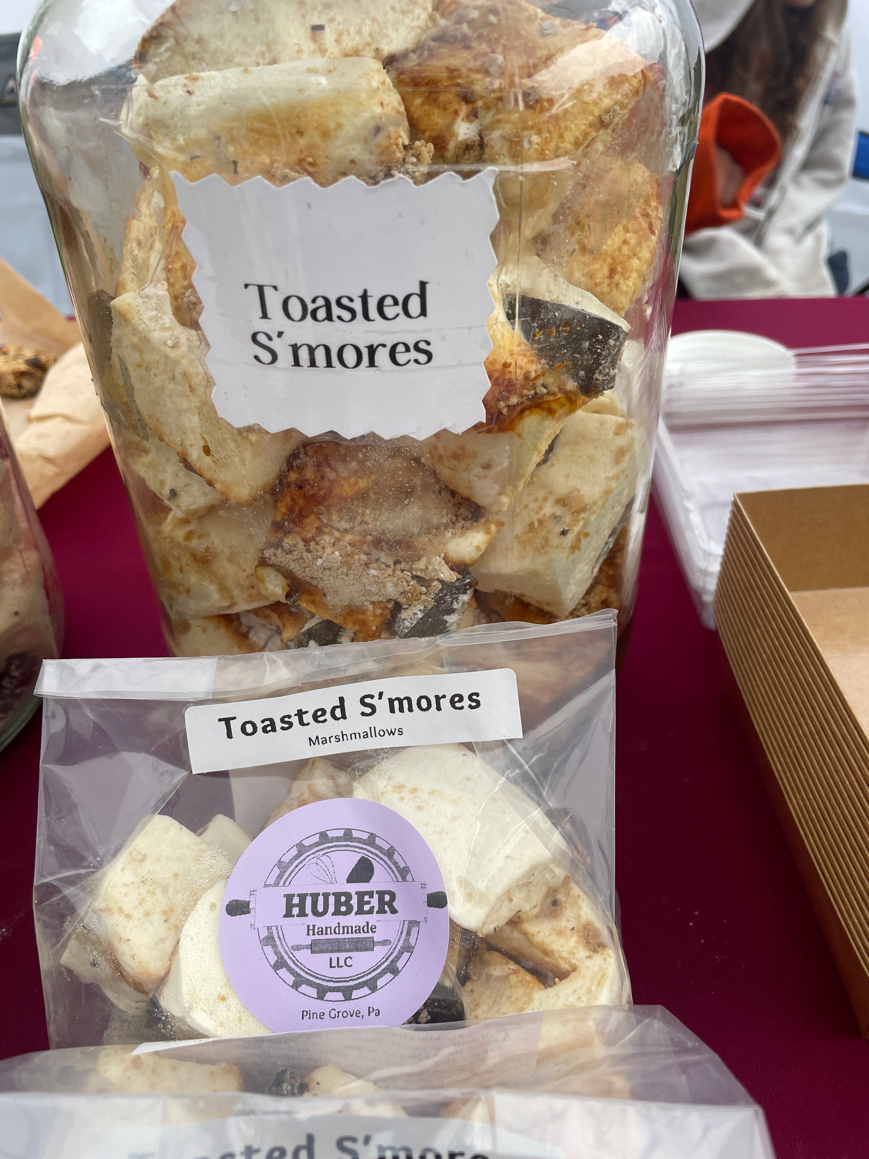 a jar of toasted s'mores marshmallows