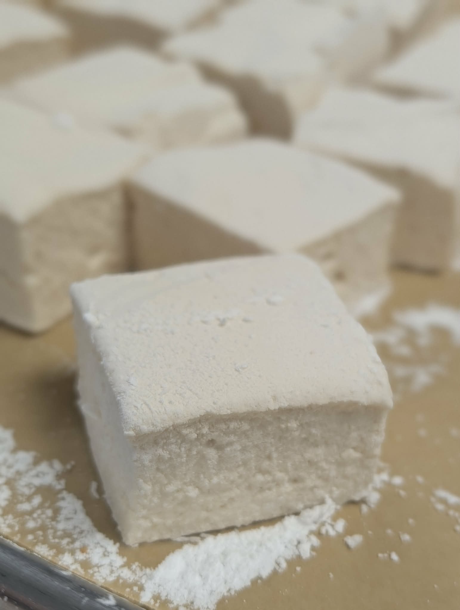 close up vanilla bean marshmallow