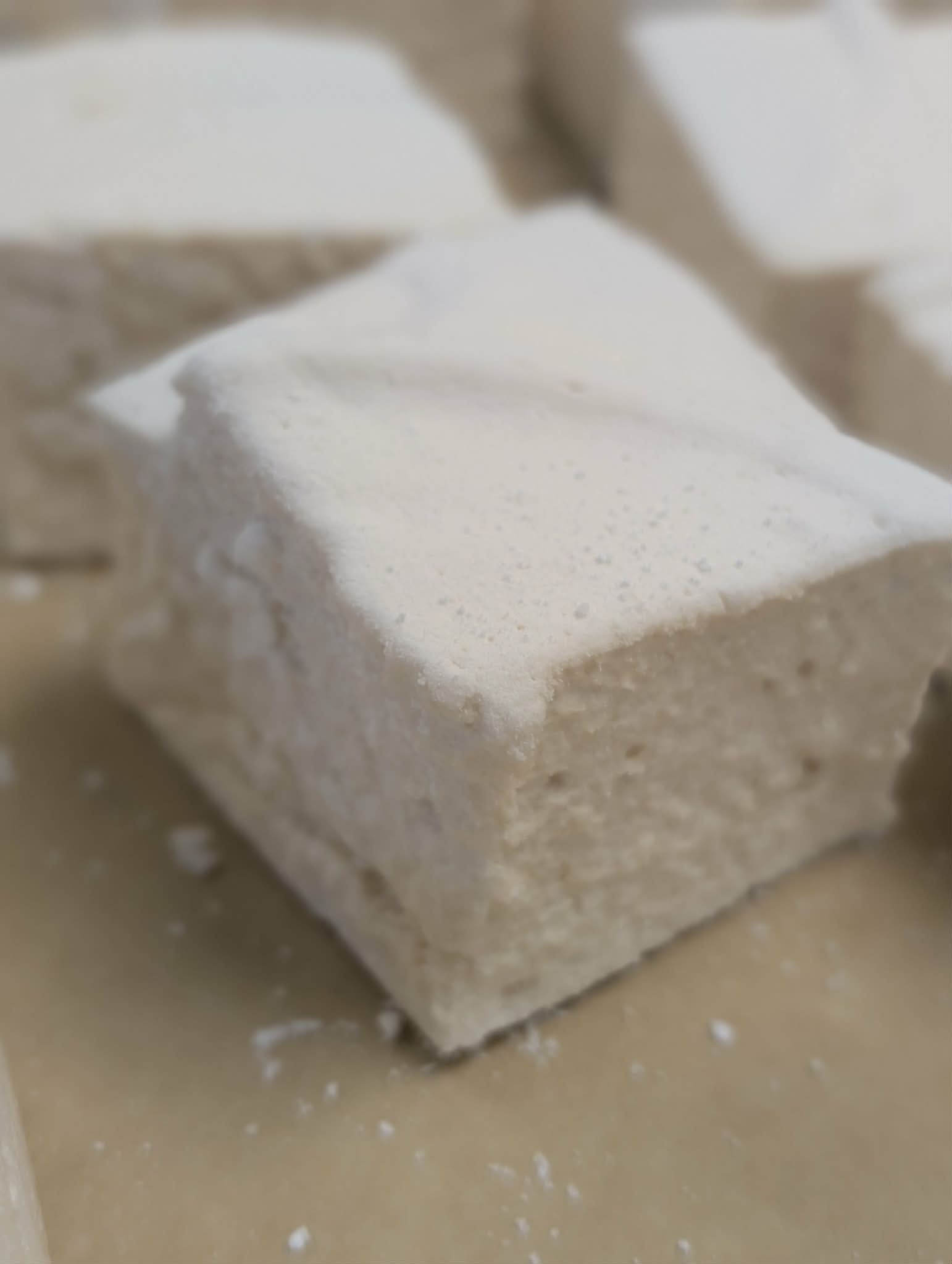 close up vanilla bean marshmallow